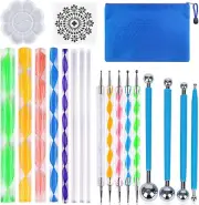 19PCS Mandala Dotting Tools Set with a Zipper Storage Bag for Painting Rocks, M