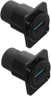 NUOBESTY 2pcs Dual Head D Type Panel Mount Connector High Speed Data Transfer Female to Female USB Adapter for Flexible Installation and Reliable Performance