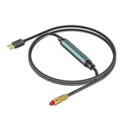 USB to Optical Audio Adapter USB A to Fiber Optic Audio SPDIF Port Connection Audio Converter Cable for Computer Laptop Black