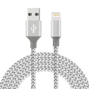 Catzon 1M 2M 3M Several Packs iPhone Cable Phone Charger Nylon Braided Fast Charger Cable USB Cord -Grey White