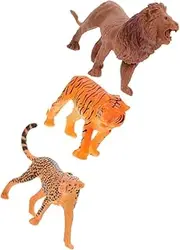 3pcs Realistic Animal Cake Toppers Jungle Theme Figurines for Party Decorations Safe Animal Models for Birthdays Christmas More