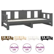 Solid Wood Pine Pull-out Day Bed Home Sleepover Sofa Bed Multi Colours vidaXL