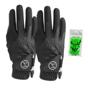Men's Compression-Fit Synthetic Golf Glove, Universal Black Worn On Right Hand