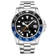 Stuhrling 3965 1 Aquadiver Quartz GMT Date Stainless Steel Mens Watch