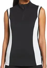 [Callaway] Women's Color Block Snap Front Sleeveless Golf Polo Shirt with Mesh Top