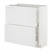 METOD / MAXIMERA base cabinet with 2 drawers, white/Stensund white, 80x37x80 cm