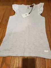 7 For All Mankind Girl's Sleeveless Fringe Knitted Top Grey Sze. Large NWT
