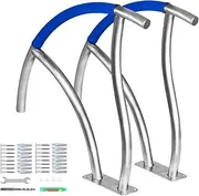 VEVOR Pool Handrail, 30" x 30" Swimming Pool Stair Rail, 2 PCs Stainless Steel Stair Pool Hand Rail Rated 375lbs Load Capacity, Pool Rail with Quick Mount Base Plate, and Complete Mounting Accessories