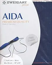 Cross Stitch Aida Cloth 16 Count Zweigart Navy Blue Size 48x53cm Fabric