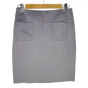 Chloé Skirt Womens Size XS Business Silk Grey Pencil Mini Professional Wool