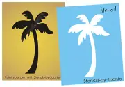 Beach Stencil Palm Tree Hawaii Tropical Home Decor Nautical Tiki Tattoo Wall Art