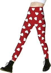 [Eyanse] Heart Leggings Valentines Leggings for Women,St Patricks Day Leggings