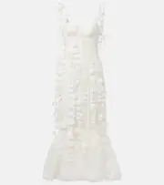 [Zimmermann] Zimmermann Dawning linen and silk midi dress AU 6 white