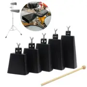 5 / 6 Inch Cowbell Metal Iron Noise Makers Cow Bells for Drum Set with Stick AU