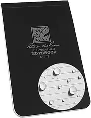 Rite in the Rain Weatherproof Top Bound Notebook, 3.25" x 5.25", Black Cover (No. 778)