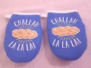 Hanukkah Oven Mitts Challah La La La! Mini Set Of 2 New 5" X 7.5"