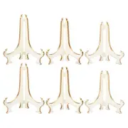 4" 6" 8" Plate Stand Holder, 6in2 Sets Picture Easel Frame Holder White Gold