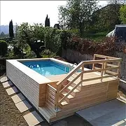 Splendid Finished Fiberglass Container Swimming Pool | Outdoor Swimming Pool for Relaxation & Fitness | Durable & Low Maintenance Pool for Your Backyard