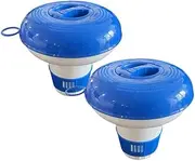 Floating Chlorine Dispenser, 2PCS Pool Chlorine Floater, Swimming Pool Hot Tub Chlorines Tablets Dispensers with Pull Ring, Floating Chlorines Tablets Holder Dispenser, for Hot Tub Swimming Pools Spa