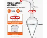 Professional 29-Piece Lab Glassware Distillation Kit, 1000ml, 2.16 kg