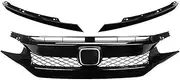 Compatible For Honda Civic 10th Gen 2016 2017 2018 2019 2020 2021 Upper Bumper Hood Mesh Grills Front Bumper Grille Racing Grill(19-20 TR Type 1)
