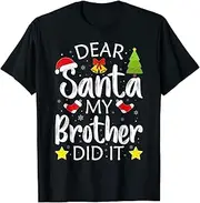 [X.Style] Dear Santa My Brother Did It Funny Christmas Kids ds457 T-Shirt (3XL) Black