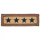 New Primitive Americana PATRIOTIC NAVY STAR BRAIDED Table Runner Jute Burlap 27"