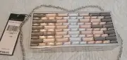 New W/ Tag BCBGMaxazria Clutch Shoulder Bag Rose Gold Silver Strap $198