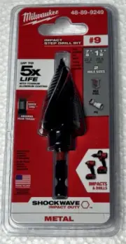 New Milwaukee #9 step drill bit titanum coating for Metal 7/8”-1 1/8” 48899249