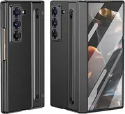 Phone Flip Case 2024 Case Compatible with Samsung Galaxy W25/Fold SE with Built-in New Compact S Pen Slot, Screen Protector Folding Series Protective Case W/Regular Stylus Case Cover(Black
