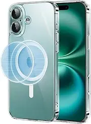 UGREEN Magnetic Case Compatible with iPhone 16 6.1'', MagU Series MagSafe Phone Cover, Revolutionary iCrystal Tech, MIL-Grade Protection, Anti-Scratch, Camera Protective, Ultra Slim Fit, Clear