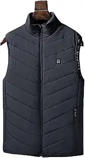 [LIUHD] Outdoor Heated Vest Men Women Winter Sleevless USB Heating Jacket Stand Collar Heating Thermal Waistcoat Hiking Coat with 3 Levels Heat Settings