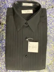 DEVIN MICHAELS BLACK PLEATED FORMAL WEAR SHIRT, S 30/31 NEW