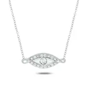 Zamel's Sterling Silver Round Cut Diamond Set Eye Pendant Jewellery