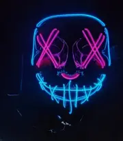 Halloween Purge Light up Mask EL Costume Party LED Glow Mask ORANGE