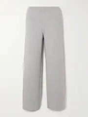 [Skin] Skin - Milan Ribbed Organic Cotton And Cashmere-blend Pants - Light gray - small small Gray
