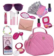 Little Girls Purse Toy, Pretend Play Set, Girls Sunglasses Toy, Interactive Accessories, Educational Benefits, Encourages Pretend Shopping, 20x6.5x16.5cm, for Girls Age 3-8