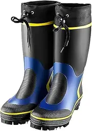 [UFROGE] Rubber Boots for Men, Waterproof Anti Slip Mid Calf Insulated Durable Rubber Rain Boots with Steel Shank, for Farming Gardening Hunting Work Fishing Boots