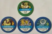 1998 Pokemon Master Trainer Board Game POGS Mint Eevee Flareon Jolteon Vaporeon