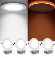 Meconard 4 Pack 6 Inch Ultra-Thin LED Recessed Ceiling Light, 3000K/4000K/5000K