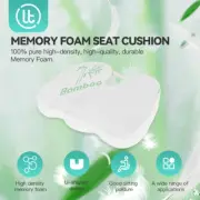 Memory Foam Cushion Bamboo Fiber Seat Hip Back Support Car Posture Office AU