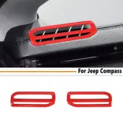 Car AC Air Vent Outlet Cover Trim For Jeep Compass 2022-2025 Accessories Red ABS