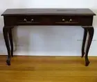 Hall Table, W120xD35xH76cm, Mahogany, Timber Table, Brown, 2 Drawers, Console.