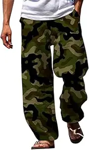 [Generic] Gift Boy Pants Spring Spring Printed Pants Beach Pants Drawstring Elastic Waistband Daily Holiday Streetwear Pants Mens Big and Tall