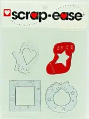 Christmas Foil Frames RARE Wreath Stocking Embossed Scrap-Ease Sticker