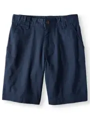 Wonder Nation Boys Flat Front Shorts Size 12 HUSKY Blue School Uniform Apprvd