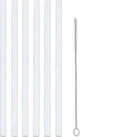 KEBAOWEI [6 Pack] Straws Replacement for Hydro Flask Straw , Bpa-free Straws with Straw Cleaning Brushes