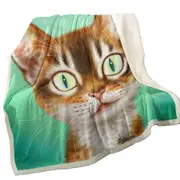 Cute Painted Cat Handsome Ginger Kitten Throw Blanket