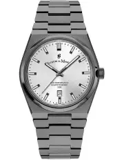 [Jacques Du Manoir] Swiss Horizon Water Resistant Silver Dial Stainless Steel Watch 41mm 100m in Grey