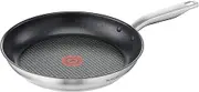 Tefal, Virtuoso Induction Stainless Steel Frypan 28cm, E4910625, 3X Stronger Titanium Non-Stick Coating, Thermo Signal Technology, Suitable for All Cooktops, Dishwasher Safe